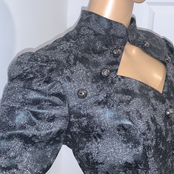 Joseph Ribkoff faux leather Gray Black two pieces Suit Blazer and skirt size 10 - Picture 5 of 16